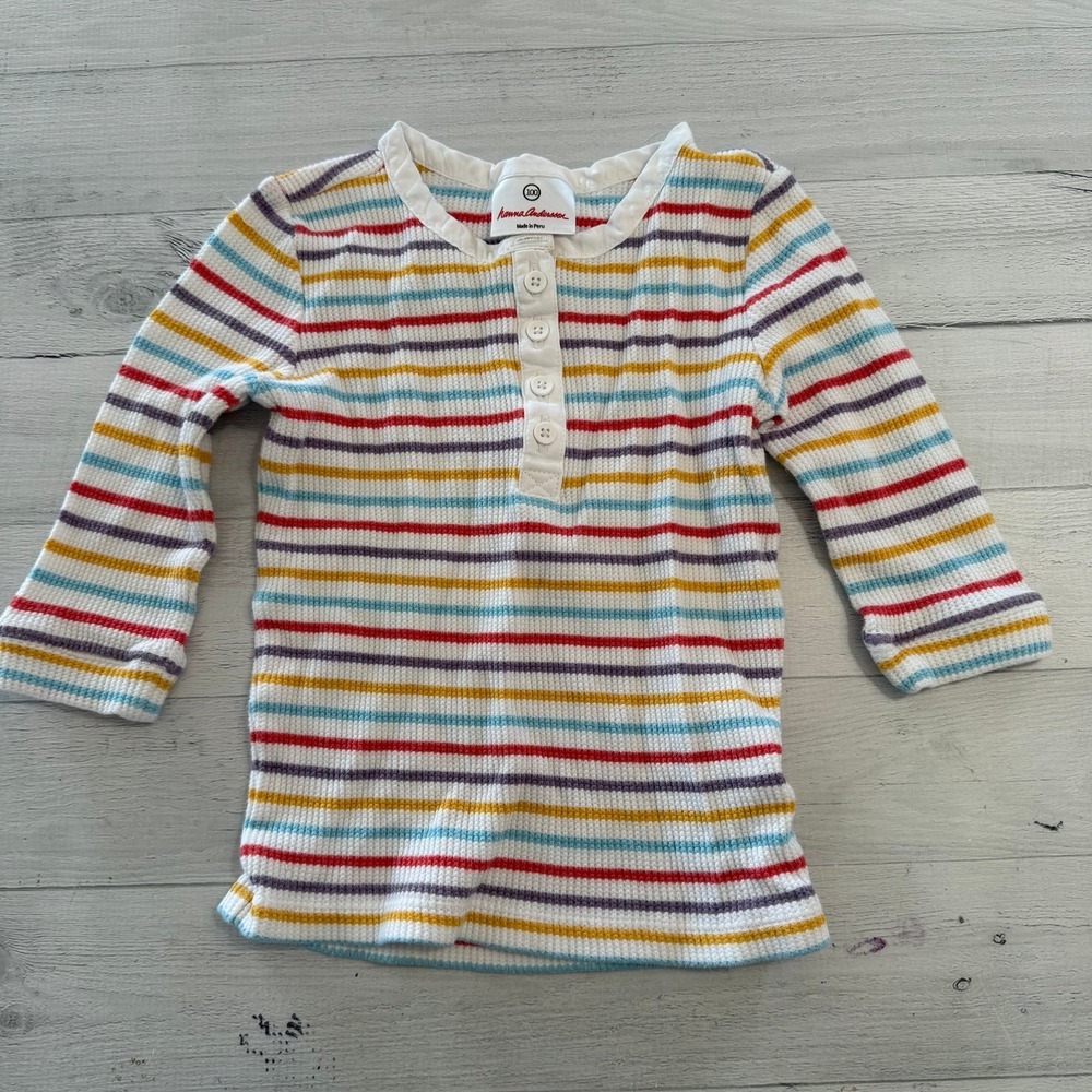 Hanna Andersson girls ribbed rainbow striped top 100/4